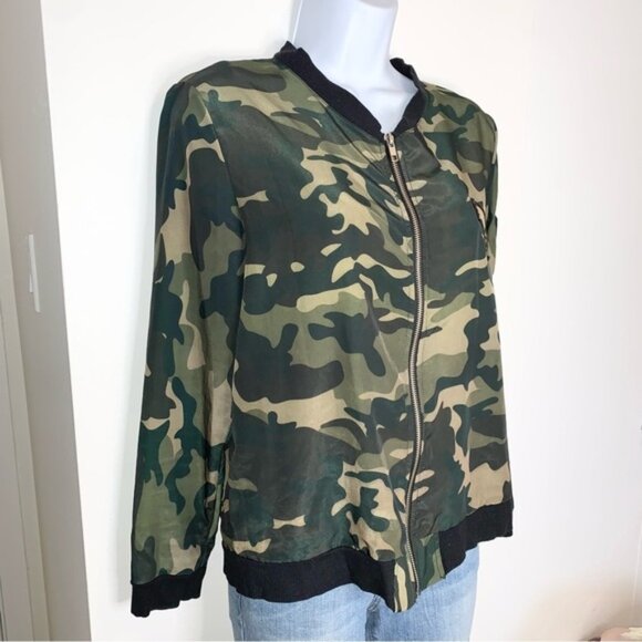 City of Angels Army Bomber Jacket Zip front Lightweight Green Size Small - Picture 6 of 16